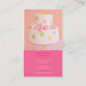 ピンクかわいらしのケーキ結婚/ダイカラーのPixDezines 名刺 (裏面)