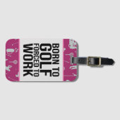 ピンクかわいらしのゴルフ:ゴルフバッグラベル ラゲッジタグ (正面横)