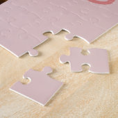 ピンクかわいらしのシェルがビーチ上にパーソナライズされたある ジグソーパズル (側面)