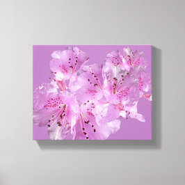 ピンクかわいらしのシャクナゲの花フローラ美しい キャンバスプリント