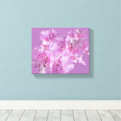 ピンクかわいらしのシャクナゲの花フローラ美しい キャンバスプリント (インサイチュ (ウッドフロア))