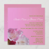 ピンクかわいらしのシャクナゲ結婚の花 招待状 (正面/裏面)