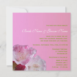 ピンクかわいらしのシャクナゲ結婚の花 招待状