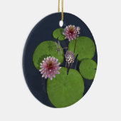 ピンクかわいらしのスイレンとトンボ セラミックオーナメント (右)