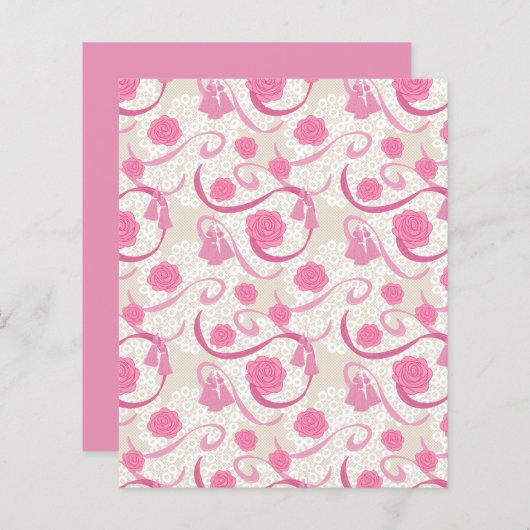 ピンクかわいらしのスクラップブック紙 (正面/裏面)