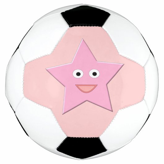 ピンクかわいらしのスターサッカーボール サッカーボール (正面)