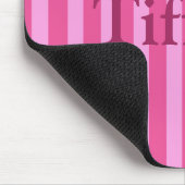 ピンクかわいらしのストライプ マウスパッド (コーナー)