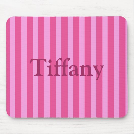 ピンクかわいらしのストライプ マウスパッド (正面)