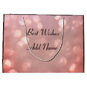 ピンクかわいらしのスパークルガールフレンド誕生日 ラージペーパーバッグ (裏面)