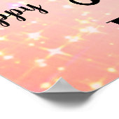 ピンクかわいらしのスパークル30th誕生日の名前 ポスター (角)