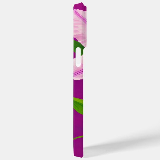 ピンクかわいらしのタイガーリリー油絵モノグラムの画 Case-Mate iPhoneケース (裏面 / 右)