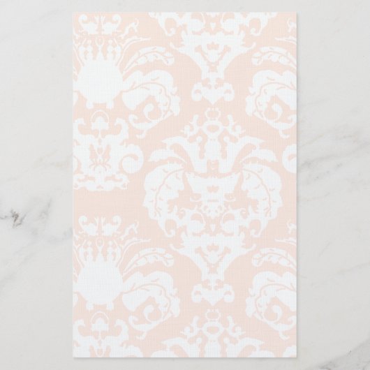 ピンクかわいらしのダマスクと暖かい 便箋 (裏面)