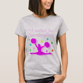 ピンクかわいらしのチアリーダー女の子のパーソナライズされたタンクトップ Tシャツ