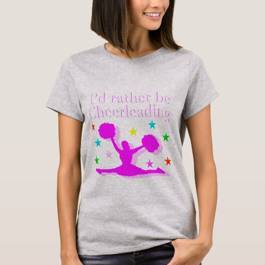 ピンクかわいらしのチアリーダー女の子のパーソナライズされたタンクトップ Tシャツ (正面)