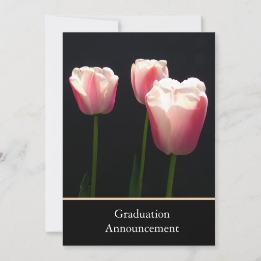 ピンクかわいらしのチューリップ花の発表会 招待状 (裏面)