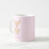 ピンクかわいらしのチワワで コーヒーマグカップ (正面左)