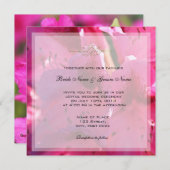 ピンクかわいらしのツツジの花結婚式招待状 招待状 (正面/裏面)