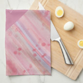 ピンクかわいらしのティータオル キッチンタオル (四つ折り)
