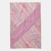 ピンクかわいらしのティータオル キッチンタオル (縦)