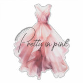 ピンクかわいらしのドレスで シール (正面)