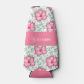 ピンクかわいらしのハイビスカスの花 ボトルクーラー (正面)