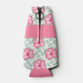 ピンクかわいらしのハイビスカスの花 ボトルクーラー (裏面)