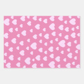 ピンクかわいらしのハートセット3 ラッピングペーパーシート (正面3)
