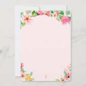 ピンクかわいらしのバスペインのプテスマの女の子のための最初の誕生日 招待状 (裏面)