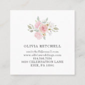 ピンクかわいらしのバラが白 |フローラ スクエア名刺 (裏面)