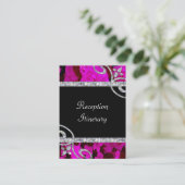 ピンクかわいらしのバラとダイヤモンドスワーズ結婚ズ エンクロージャーカード (スタンド正面)