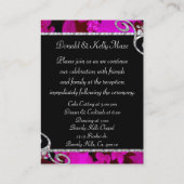 ピンクかわいらしのバラとダイヤモンドスワーズ結婚ズ エンクロージャーカード (裏面)