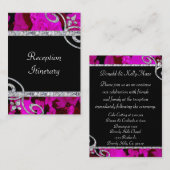 ピンクかわいらしのバラとダイヤモンドスワーズ結婚ズ エンクロージャーカード (正面/裏面)