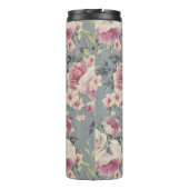 ピンクかわいらしのバラとパールハートモノグラム タンブラー (裏面)