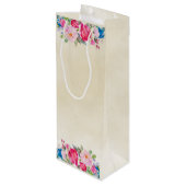 ピンクかわいらしのバラと牡丹の縁ど応援! ワインギフトバッグ (裏面アングル)