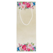 ピンクかわいらしのバラと牡丹の縁ど応援! ワインギフトバッグ (裏面)