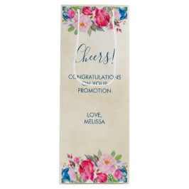 ピンクかわいらしのバラと牡丹の縁ど応援! ワインギフトバッグ