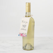 ピンクかわいらしのバラと牡丹縁どの結婚の感謝してい飾り ボトルネックタグ (アングル)