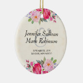 ピンクかわいらしのバラと牡丹縁どの結婚もの セラミックオーナメント (右)