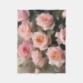 ピンクかわいらしのバラの水の色絵画色 フリースブランケット (正面)