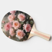 ピンクかわいらしのバラの水の色絵画色 卓球ラケット (横)