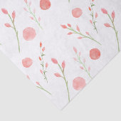 ピンクかわいらしのバラの水彩フローラ 薄葉紙 (詳細)