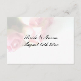 ピンクかわいらしのバラの花の背結婚景 エンクロージャーカード