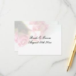 ピンクかわいらしのバラの花の背結婚景 エンクロージャーカード