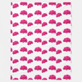 ピンクかわいらしのバラの花フォトアート フリースブランケット (正面)