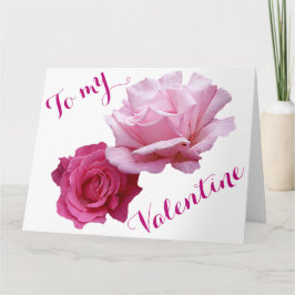 ピンクかわいらしのバラはバレンタイン愛の美しいフローラ カード