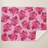 ピンクかわいらしのバラフローラボホスタイリッシュー美 シェルパブランケット (正面(横))