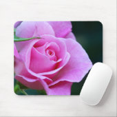 ピンクかわいらしのバラ写真 マウスパッド (マウス)