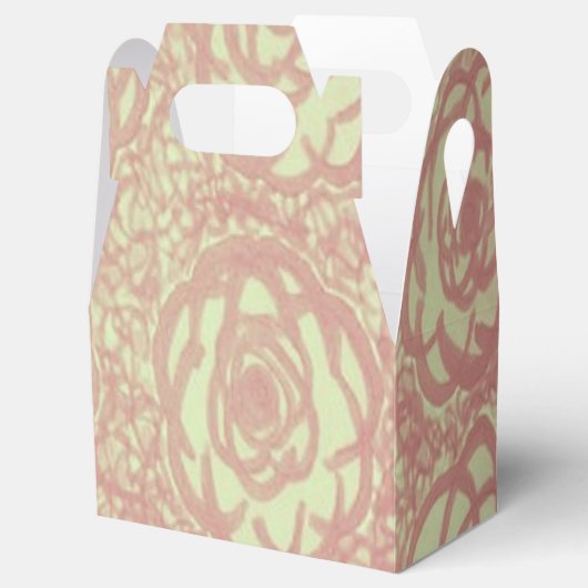 ピンクかわいらしのバラ模様 フェイバーボックス (オープン)