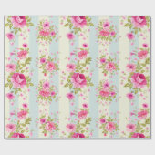 ピンクかわいらしのバラ模様 ラッピングペーパー (フラット)