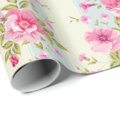 ピンクかわいらしのバラ模様 ラッピングペーパー (ロールコーナー)
